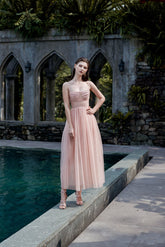 Robe longue bustier en tulle Laura